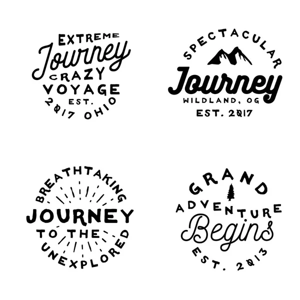 Minimal old-fashoned logos on adventure theme.