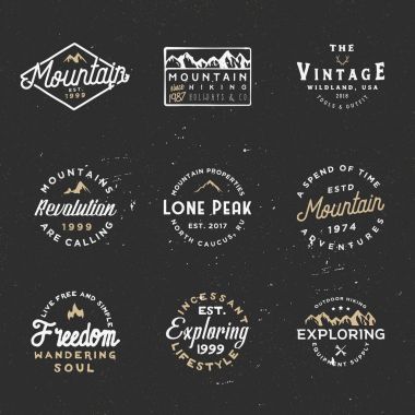 En az retro rozetleri, projeler markalaşma için vintage etiketleri