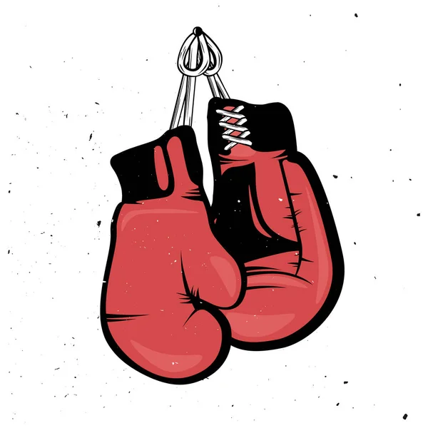 Guantes de boxeo rojos retro colgados con una cuerda — Vector de stock