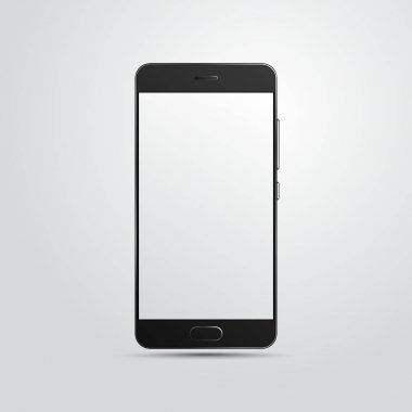 Siyah yüksek Detaylı smartphone beyaz arka plan üzerinde izole.