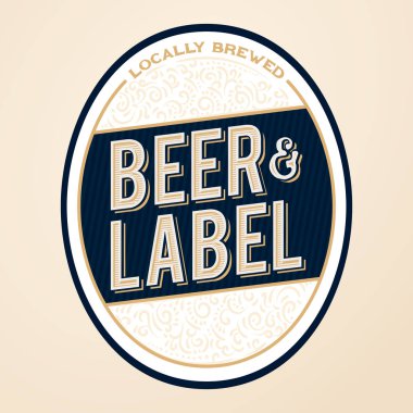 Asil ve seçkin bira şişe etiket tasarım konsepti. 