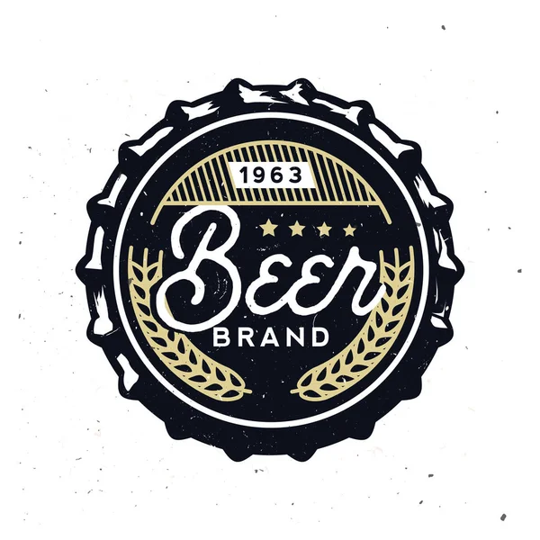 Gorra de cerveza retro de estilo vintage. Marca de cerveza — Vector de stock