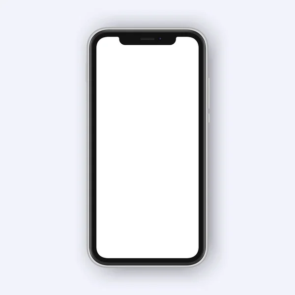 Frameless smartphone mock up geïsoleerd op witte achtergrond — Stockvector