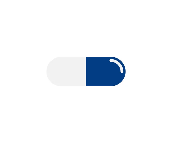Vector pil eenvoudige pictogram, Wit en blauw links en rechts zijden van de pil — Stockvector