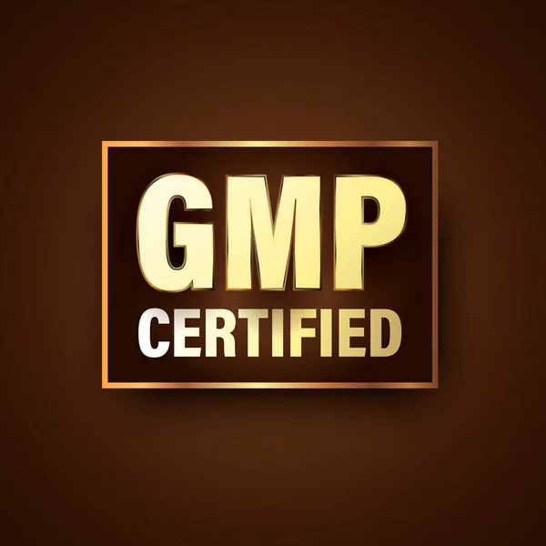 Gmp сертифікований люкс тематичний значок для преміум-продукту — стоковий вектор