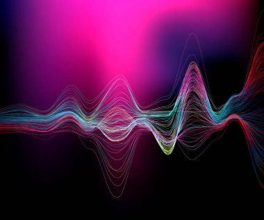 İnce çizgili frekans dalga formu, ses izi görselleştirmesi.