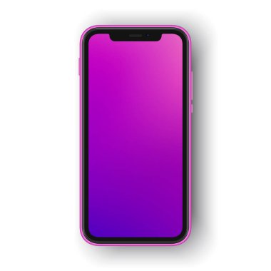 Çerçevesiz akıllı telefon. Cep telefonu izole edilmiş vektör illüstrasyonunu oluştur