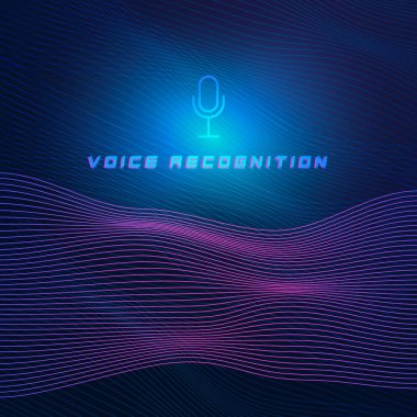 Ses tanıma çizgisi dokusu dalgalanması ile ses dalgası görselleştirme kavramı