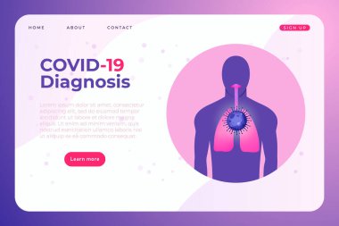 Covid-19 Coronavirus enfeksiyonu pankart, poster şablonu. Sağlıklı web sayfası şablonu