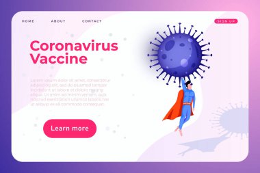 Covid 19 aşısı sağlık teması üzerinde modern illüstrasyonları test ediyor