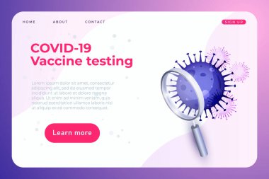 Covid 19 aşısı sağlık teması üzerinde modern illüstrasyonları test ediyor