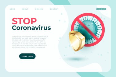 Coronavirus karantina sağlık pankartı konsepti, koronavirüs sağlık hizmetleri, poster şablonu