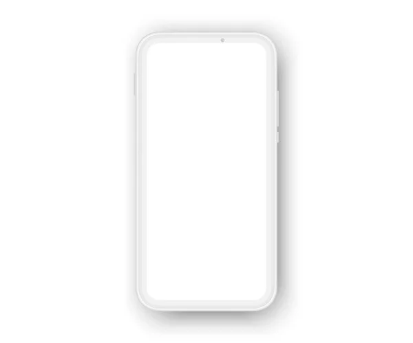 Branco 3d realista mockup de telefone. luz mockup de celular — Vetor de Stock