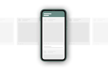 Sosyal medya, gerçekçi 3D akıllı telefon modelli bir atlıkarınca yayınladı. Sosyal ağ arayüzü.