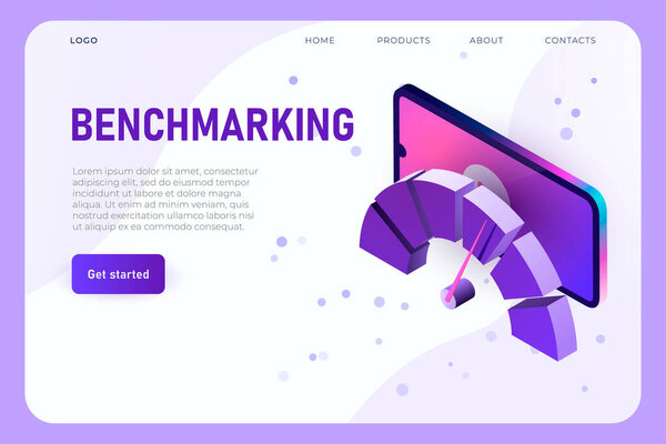 Цифровое тестирование продукта, эталонный показатель производительности продукта. графики и индикаторы системы тестирования
