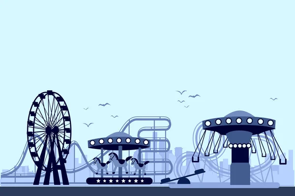 El parque de atracciones — Vector de stock