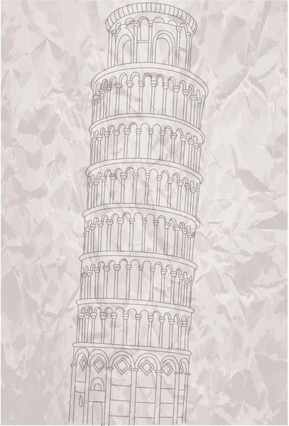 A Torre Inclinada de Pisa — Vetor de Stock