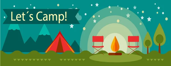 Camping transparent przygoda — Wektor stockowy
