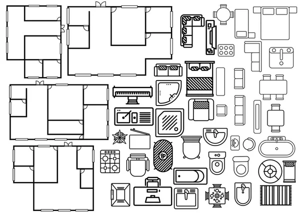 Plano de arquitetura em vista superior —  Vetores de Stock