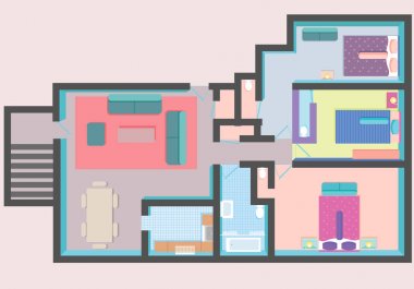 Mimari plan Üstten Görünüm