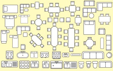 Florrplan mobilya parçaları