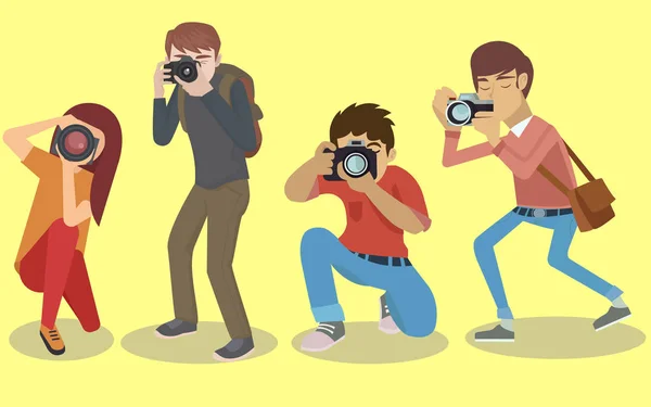 Fotógrafo personajes conjunto — Vector de stock