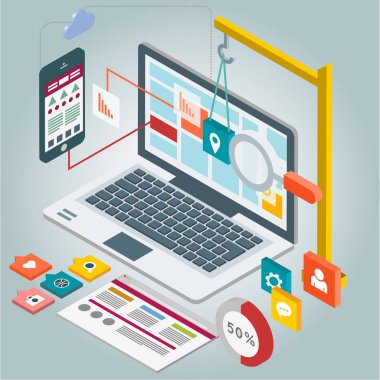 İzometrik 3d web tasarım