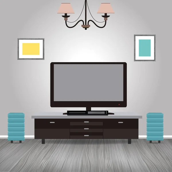 Modern realistic living room — Stock Vector