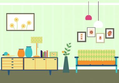 Vintage oturma odası iç