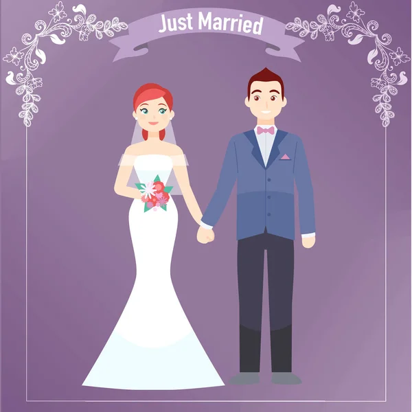 The Bride and Groom — Stock Vector
