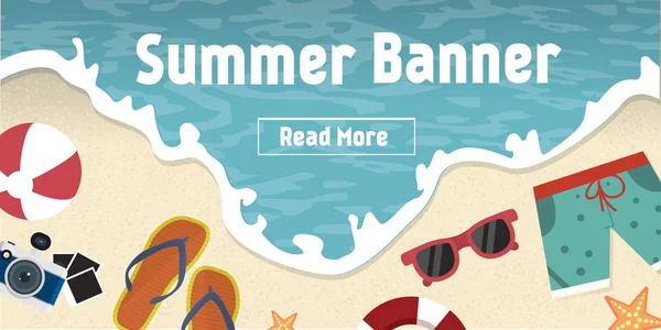 Sommer Strand Banner Hintergrund — Stockvektor