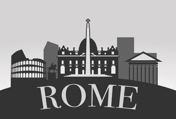 Rome silhouet landschap — Stockvector