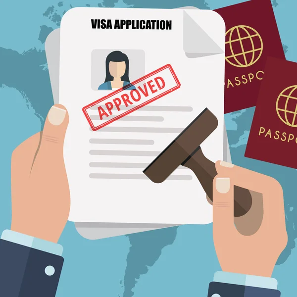 Solicitud de visa de emigración — Vector de stock