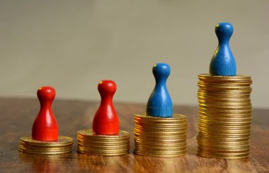 Altın sikke piyon ile gidiş sona grafik yığını