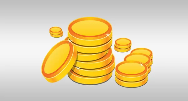 Stack of Golden Coins Illustrated on White background — Stock Photo, Image