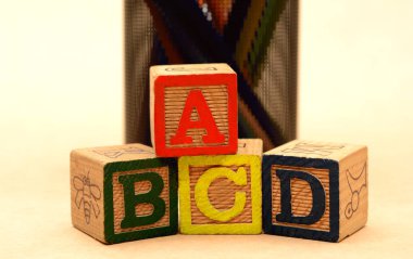 ABCD Word bloklar - okul eğitim kavramı