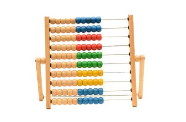 Geleneksel Vintage tarzı Abacus üzerinde beyaz arka plan
