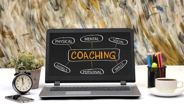 Professional Coaching concept chart on Laptop Screen