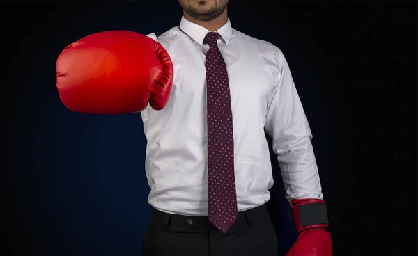 ボクシンググローブバナーテンプレートとの任意の挑戦のための専門家 — ストック写真