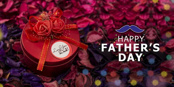 Happy Fathers day special gift box on banner template