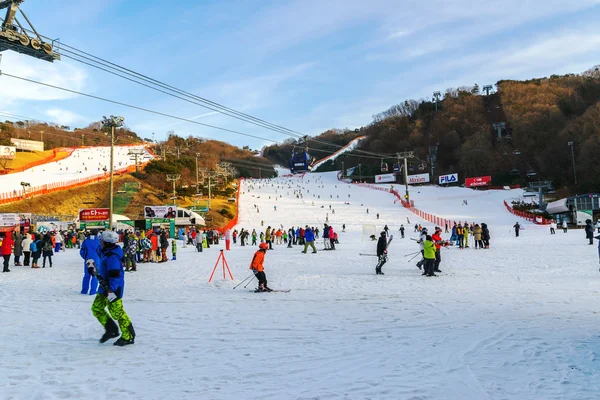 Vivaldi park skigebiet in Korea. — Stockfoto