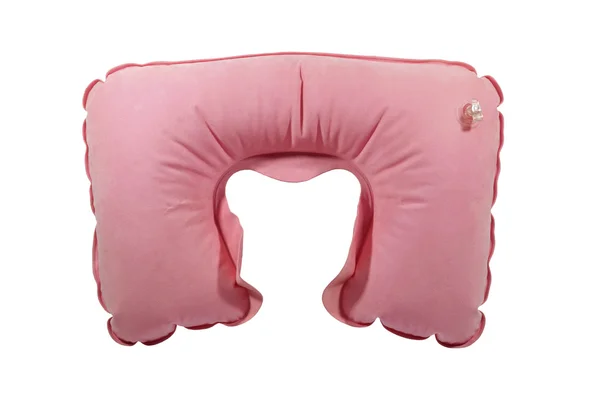 Travesseiro inflável rosa do pescoço — Fotografia de Stock