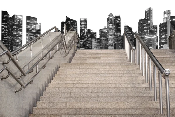 Mermer merdiven korkuluk paslanmaz çelik — Stok fotoğraf