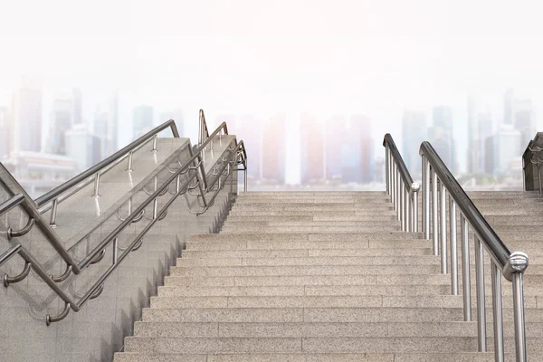 Mermer merdiven korkuluk paslanmaz çelik — Stok fotoğraf