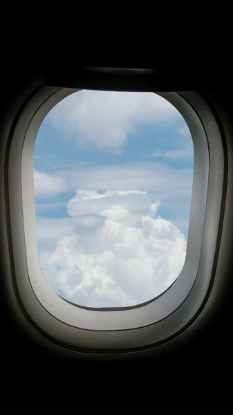 Närbild av fönstret flygplan — Stockfoto