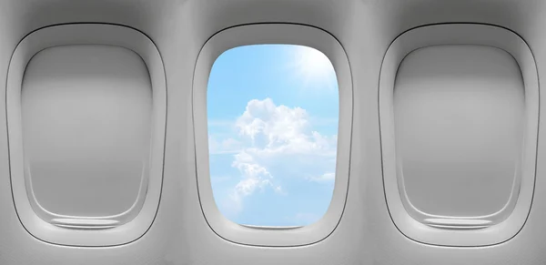 Group of the airplane windows — Stock Photo, Image