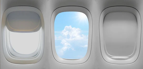 Group of the airplane windows — Stockfoto