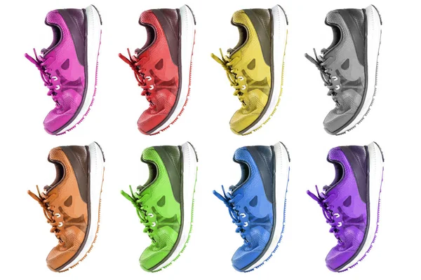 Renkli çalışan ve moda spor ayakkabı ayakkabı — Stok fotoğraf