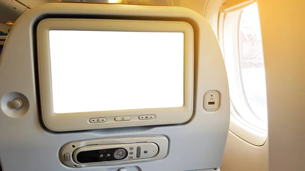 LCD rear seat on the plane — Stock Photo, Image