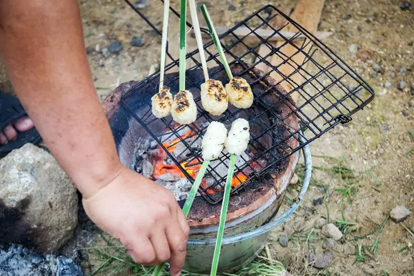 Roti bakar beras lengket — Stok Foto